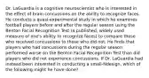 Dr. LaGuardia is a cognitive neuroscientist who is interested in the effect of brain concussions on the ability to recognize faces. He conducts a quasi-experimental study in which he examines football players before and after the regular season using the Benton Facial Recognition Test (a published, widely used measure of one's ability to recognize faces) to compare those who received concussions to those who did not. He finds that players who had concussions during the regular season performed worse on the Benton Facial Recognition Test than did players who did not experience concussions. If Dr. LaGuardia had instead been interested in conducting a small-Ndesign, which of the following might he have done?