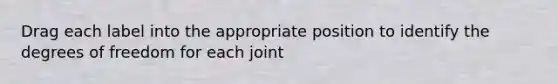 Drag each label into the appropriate position to identify the degrees of freedom for each joint