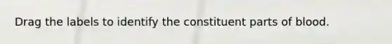 Drag the labels to identify the constituent parts of blood.