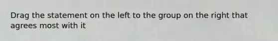 Drag the statement on the left to the group on the right that agrees most with it