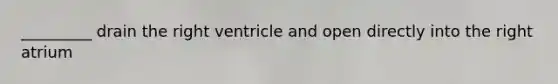 _________ drain the right ventricle and open directly into the right atrium