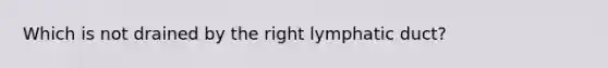 Which is not drained by the right lymphatic duct?