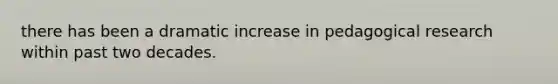 there has been a dramatic increase in pedagogical research within past two decades.