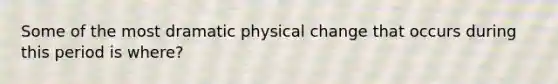 Some of the most dramatic physical change that occurs during this period is where?