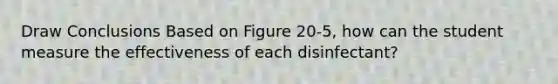 Draw Conclusions Based on Figure 20-5, how can the student measure the effectiveness of each disinfectant?