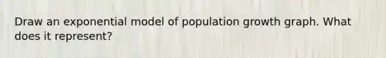 Draw an exponential model of population growth graph. What does it represent?