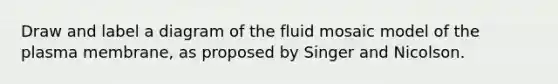 Draw and label a diagram of the fluid mosaic model of the plasma membrane, as proposed by Singer and Nicolson.