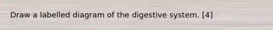 Draw a labelled diagram of the digestive system. [4]