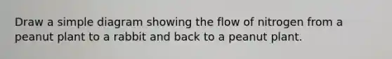 Draw a simple diagram showing the flow of nitrogen from a peanut plant to a rabbit and back to a peanut plant.
