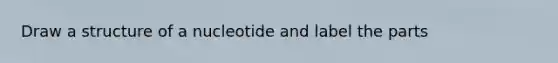 Draw a structure of a nucleotide and label the parts