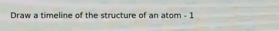 Draw a timeline of the structure of an atom - 1