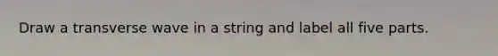 Draw a transverse wave in a string and label all five parts.