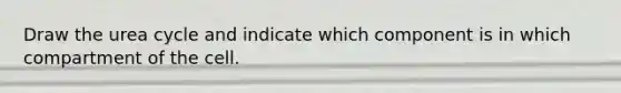Draw the urea cycle and indicate which component is in which compartment of the cell.