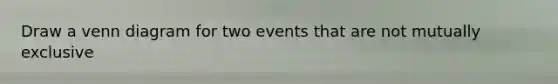 Draw a venn diagram for two events that are not mutually exclusive