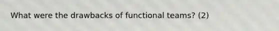 What were the drawbacks of functional teams? (2)