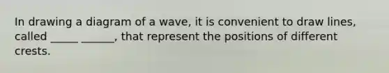 In drawing a diagram of a wave, it is convenient to draw lines, called _____ ______, that represent the positions of different crests.