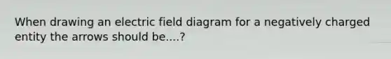 When drawing an electric field diagram for a negatively charged entity the arrows should be....?