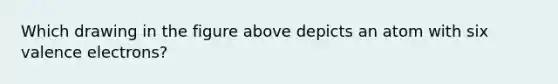 Which drawing in the figure above depicts an atom with six <a href='https://www.questionai.com/knowledge/knWZpHTJT4-valence-electrons' class='anchor-knowledge'>valence electrons</a>?
