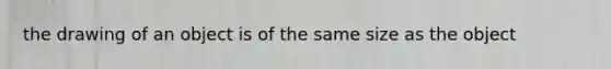 the drawing of an object is of the same size as the object