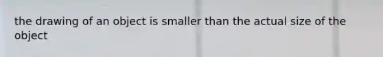 the drawing of an object is smaller than the actual size of the object