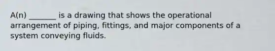 A(n) _______ is a drawing that shows the operational arrangement of piping, fittings, and major components of a system conveying fluids.