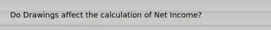 Do Drawings affect the calculation of Net Income?