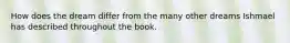 How does the dream differ from the many other dreams Ishmael has described throughout the book.