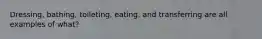 Dressing, bathing, toileting, eating, and transferring are all examples of what?