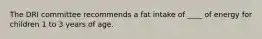 The DRI committee recommends a fat intake of ____ of energy for children 1 to 3 years of age.