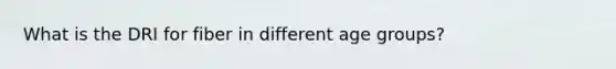 What is the DRI for fiber in different age groups?