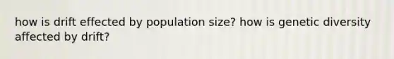 how is drift effected by population size? how is genetic diversity affected by drift?