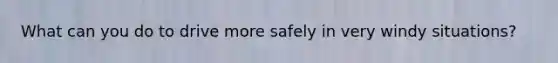 What can you do to drive more safely in very windy situations?