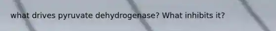 what drives pyruvate dehydrogenase? What inhibits it?