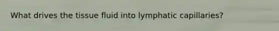 What drives the tissue fluid into lymphatic capillaries?