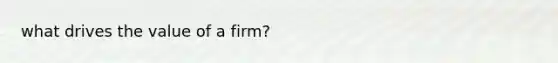what drives the value of a firm?