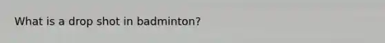 What is a drop shot in badminton?