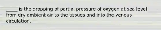 _____ is the dropping of partial pressure of oxygen at sea level from dry ambient air to the tissues and into the venous circulation.