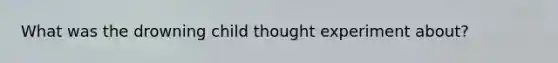 What was the drowning child thought experiment about?