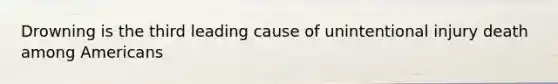 Drowning is the third leading cause of unintentional injury death among Americans