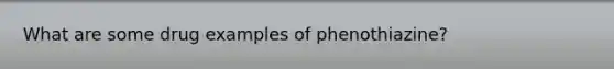 What are some drug examples of phenothiazine?