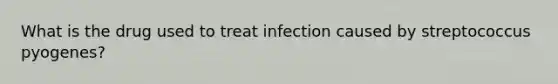 What is the drug used to treat infection caused by streptococcus pyogenes?