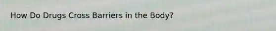 How Do Drugs Cross Barriers in the Body?