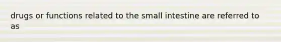 drugs or functions related to the small intestine are referred to as