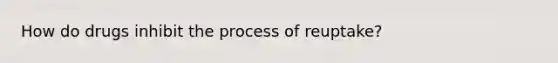 How do drugs inhibit the process of reuptake?