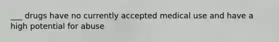 ___ drugs have no currently accepted medical use and have a high potential for abuse