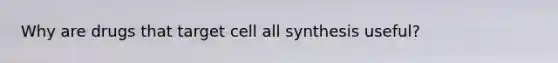 Why are drugs that target cell all synthesis useful?