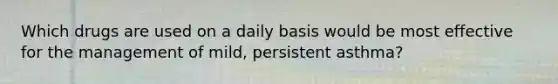 Which drugs are used on a daily basis would be most effective for the management of mild, persistent asthma?
