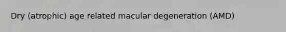 Dry (atrophic) age related macular degeneration (AMD)