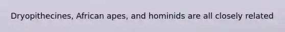 Dryopithecines, African apes, and hominids are all closely related