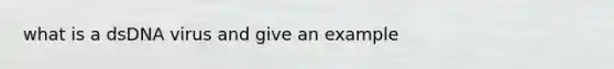 what is a dsDNA virus and give an example